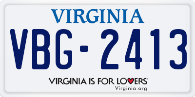 VA license plate VBG2413