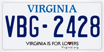 VA license plate VBG2428