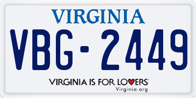 VA license plate VBG2449