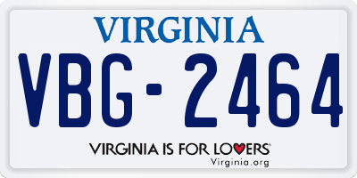 VA license plate VBG2464