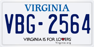 VA license plate VBG2564