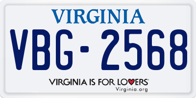 VA license plate VBG2568