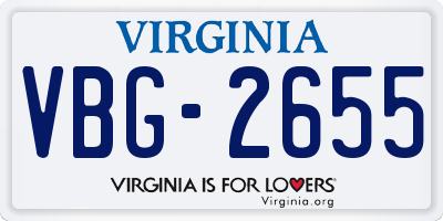 VA license plate VBG2655