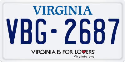 VA license plate VBG2687