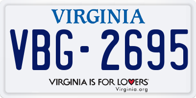VA license plate VBG2695