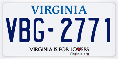 VA license plate VBG2771