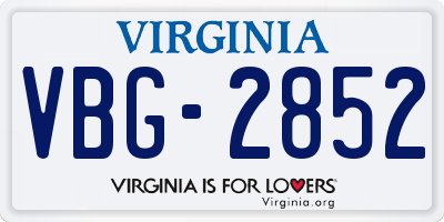 VA license plate VBG2852