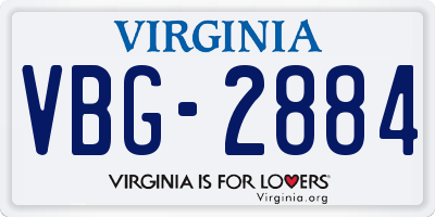 VA license plate VBG2884