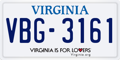 VA license plate VBG3161