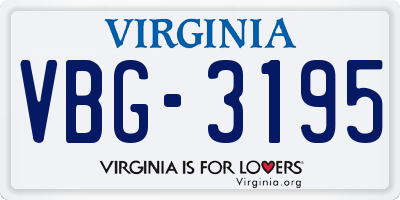 VA license plate VBG3195
