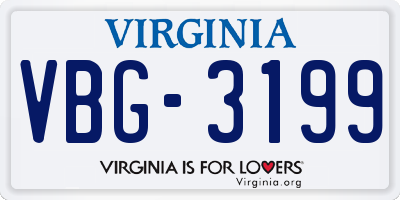 VA license plate VBG3199