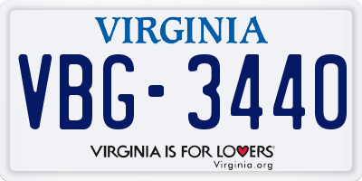 VA license plate VBG3440