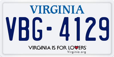 VA license plate VBG4129