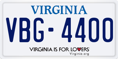 VA license plate VBG4400