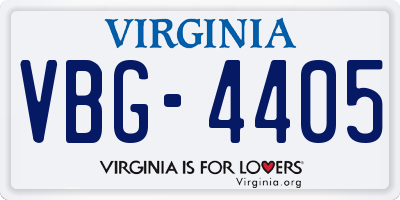 VA license plate VBG4405