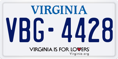 VA license plate VBG4428