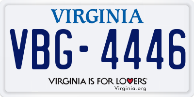 VA license plate VBG4446