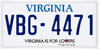 VA license plate VBG4471