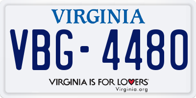 VA license plate VBG4480