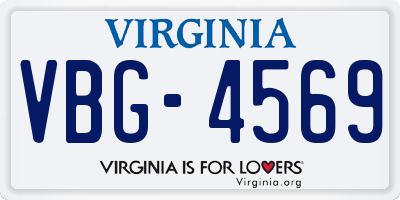 VA license plate VBG4569