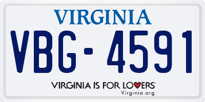 VA license plate VBG4591