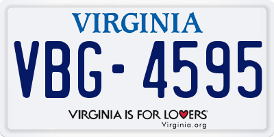 VA license plate VBG4595