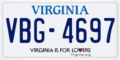 VA license plate VBG4697