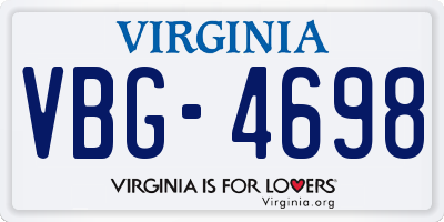 VA license plate VBG4698