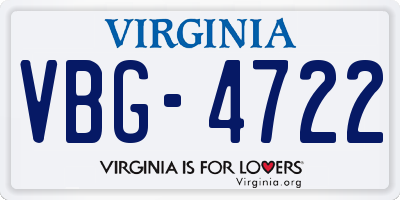 VA license plate VBG4722
