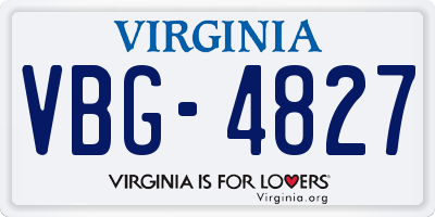 VA license plate VBG4827