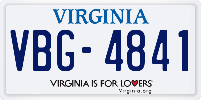 VA license plate VBG4841