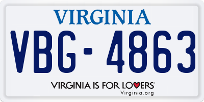VA license plate VBG4863