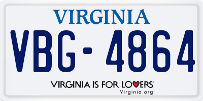 VA license plate VBG4864
