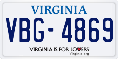 VA license plate VBG4869