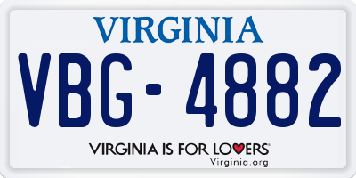 VA license plate VBG4882