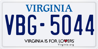 VA license plate VBG5044