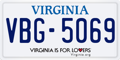 VA license plate VBG5069