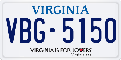 VA license plate VBG5150