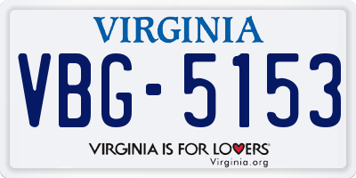 VA license plate VBG5153