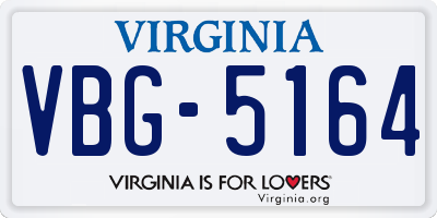 VA license plate VBG5164