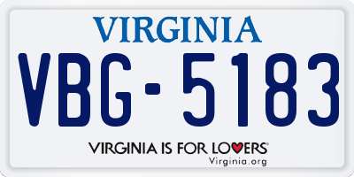 VA license plate VBG5183