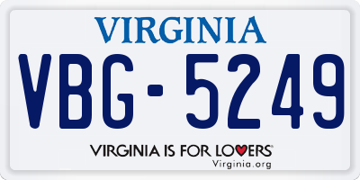 VA license plate VBG5249