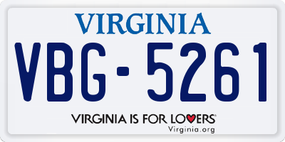 VA license plate VBG5261