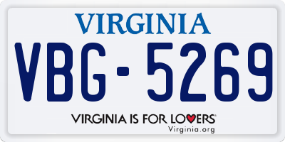 VA license plate VBG5269
