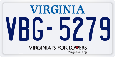 VA license plate VBG5279