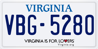 VA license plate VBG5280