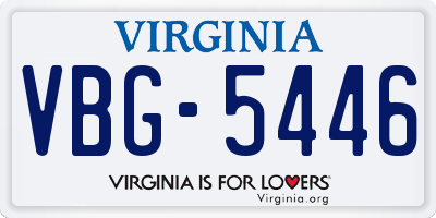 VA license plate VBG5446