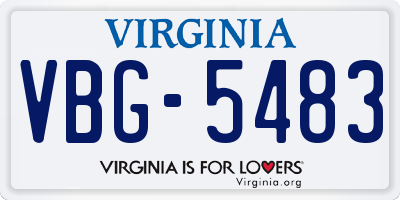 VA license plate VBG5483