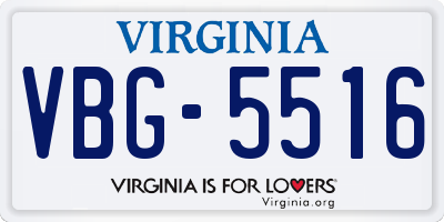 VA license plate VBG5516