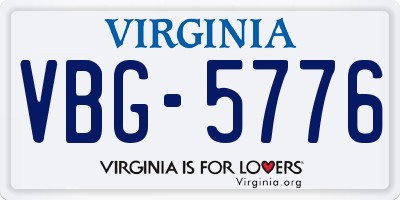 VA license plate VBG5776
